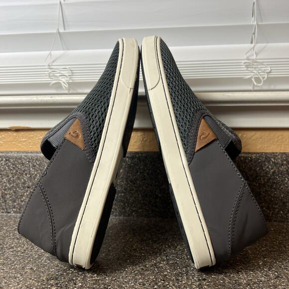 Olukai Gray Textile Slip On Shoes Women's Size 9 Comfort Casual Sneakers Low Top - Picture 4 of 10